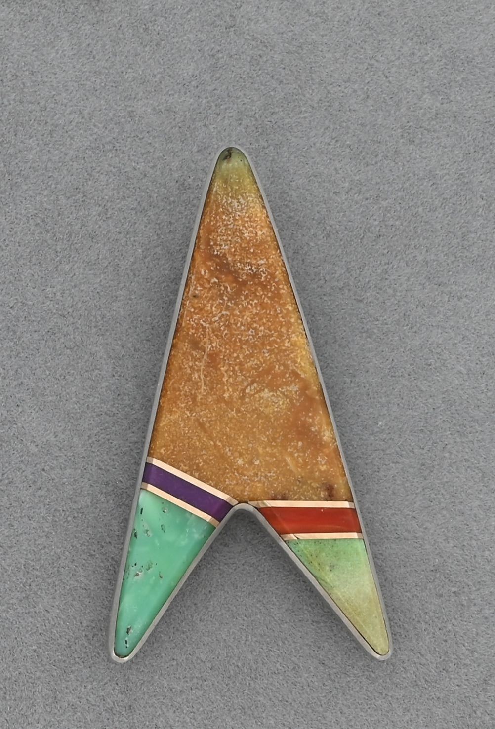 Arrow-Shaped Pin with Inlay