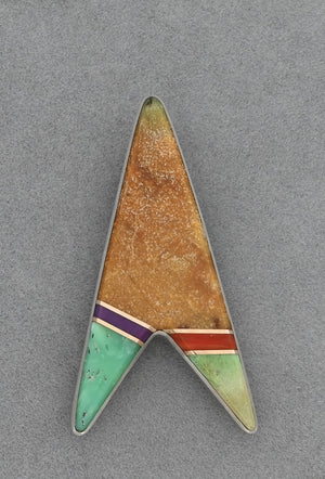 Arrow-Shaped Pin with Inlay