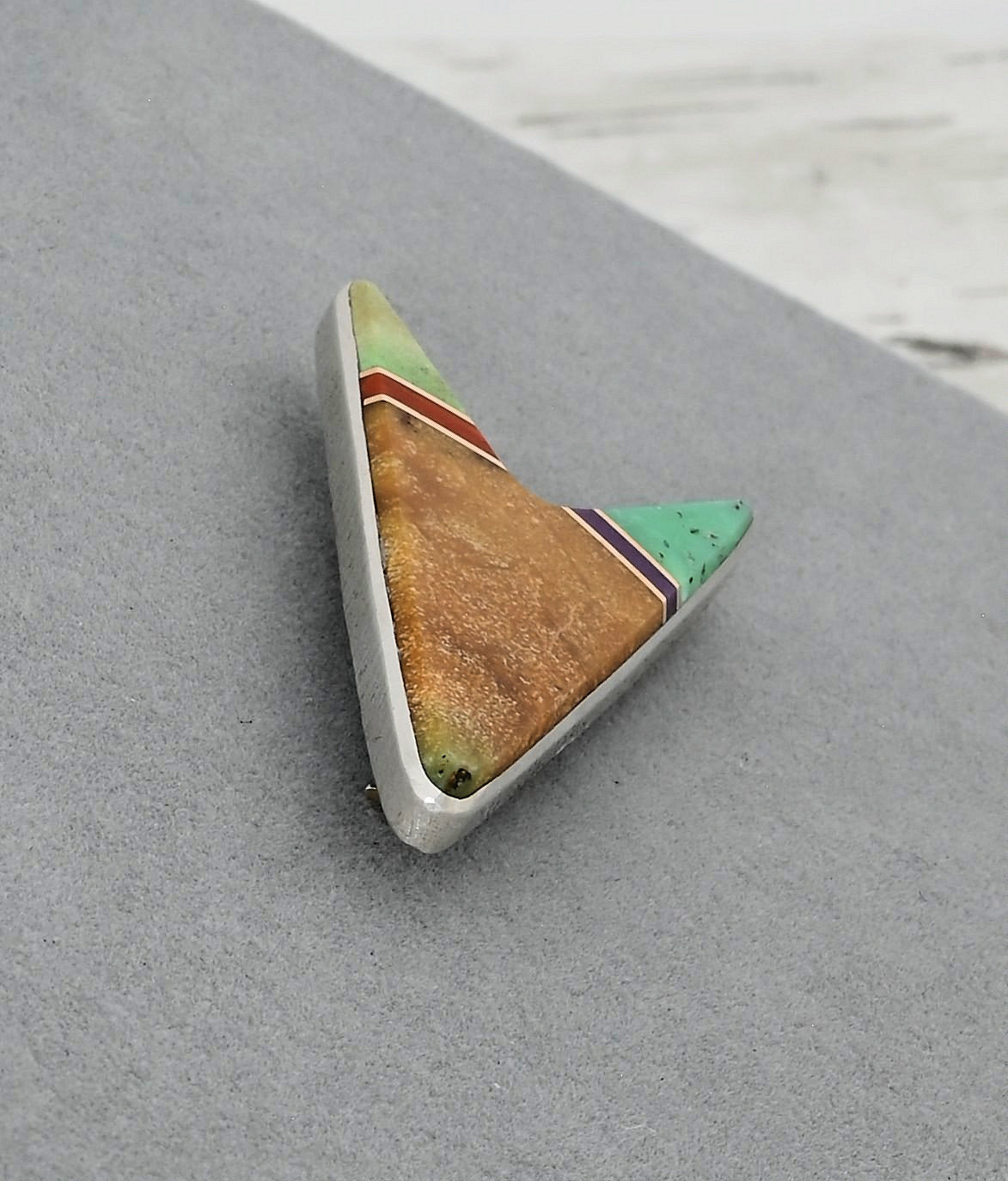 Arrow-Shaped Pin with Inlay