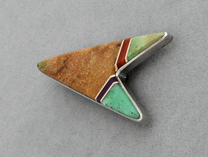 Arrow-Shaped Pin with Inlay