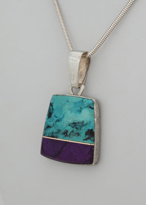 Pendant with Turquoise and Sugilite (Reversible)