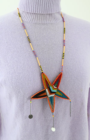 Necklace with Beaded Star Medallion (Reversible)