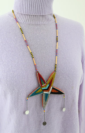 Necklace with Beaded Star Medallion (Reversible)