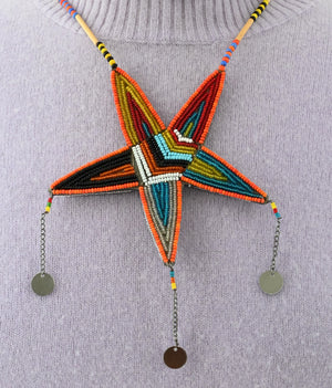 Necklace with Beaded Star Medallion (Reversible)