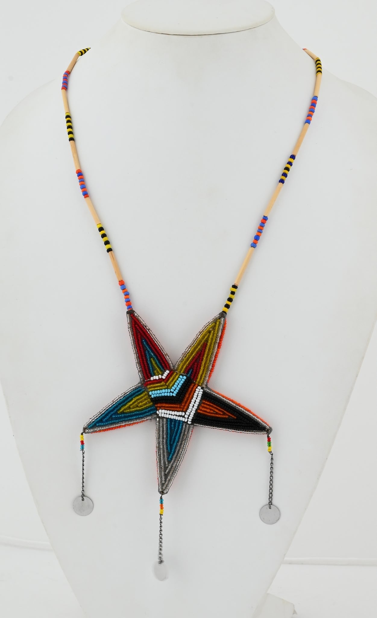 Necklace with Beaded Star Medallion (Reversible)