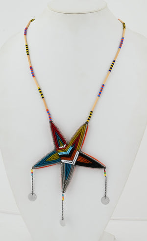 Necklace with Beaded Star Medallion (Reversible)