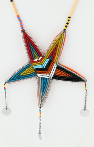 Necklace with Beaded Star Medallion (Reversible)