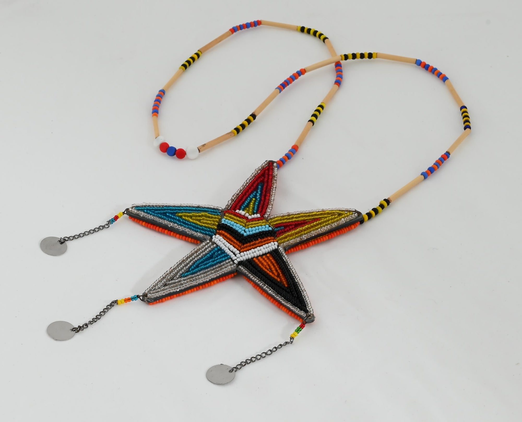 Necklace with Beaded Star Medallion (Reversible)