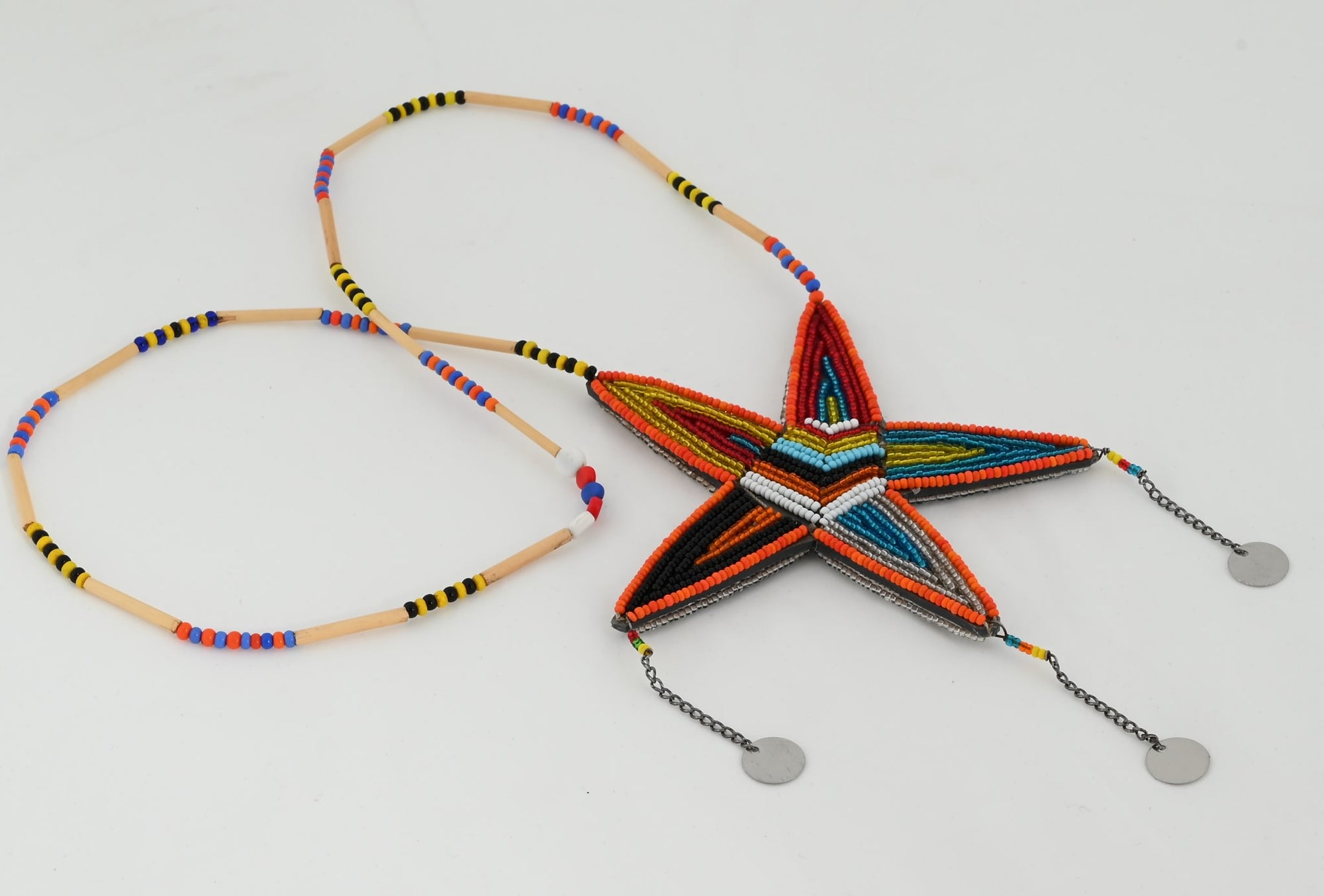 Necklace with Beaded Star Medallion (Reversible)