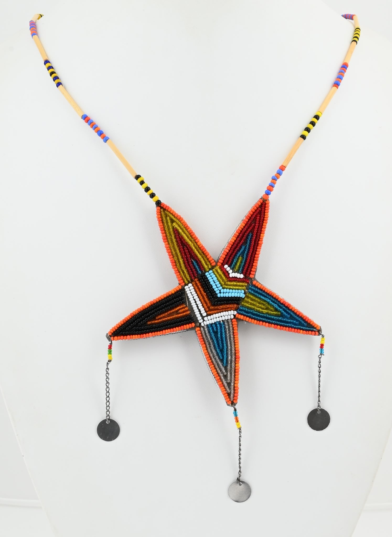 Necklace with Beaded Star Medallion (Reversible)