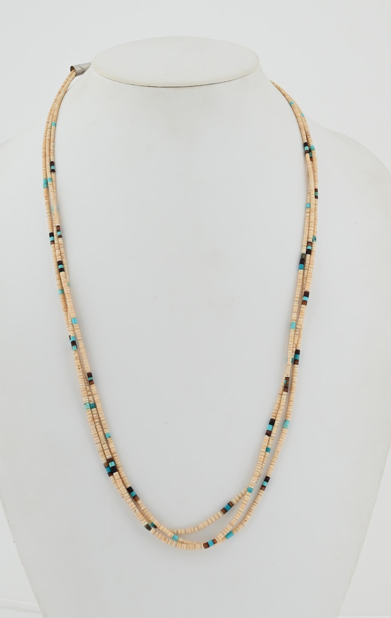 3 Strand Heishi Necklace with Melon Shell - it's a beauty!