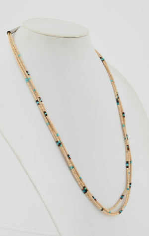 3 Strand Heishi Necklace with Melon Shell - it's a beauty!