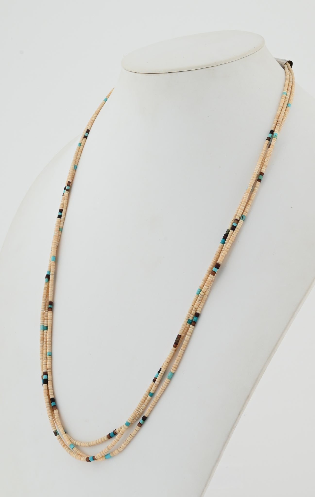 3 Strand Heishi Necklace with Melon Shell - it's a beauty!