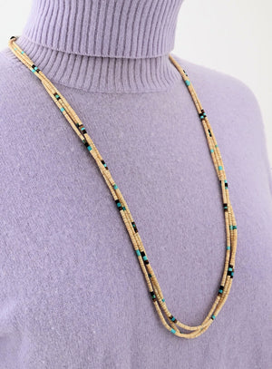 3 Strand Heishi Necklace with Melon Shell - it's a beauty!