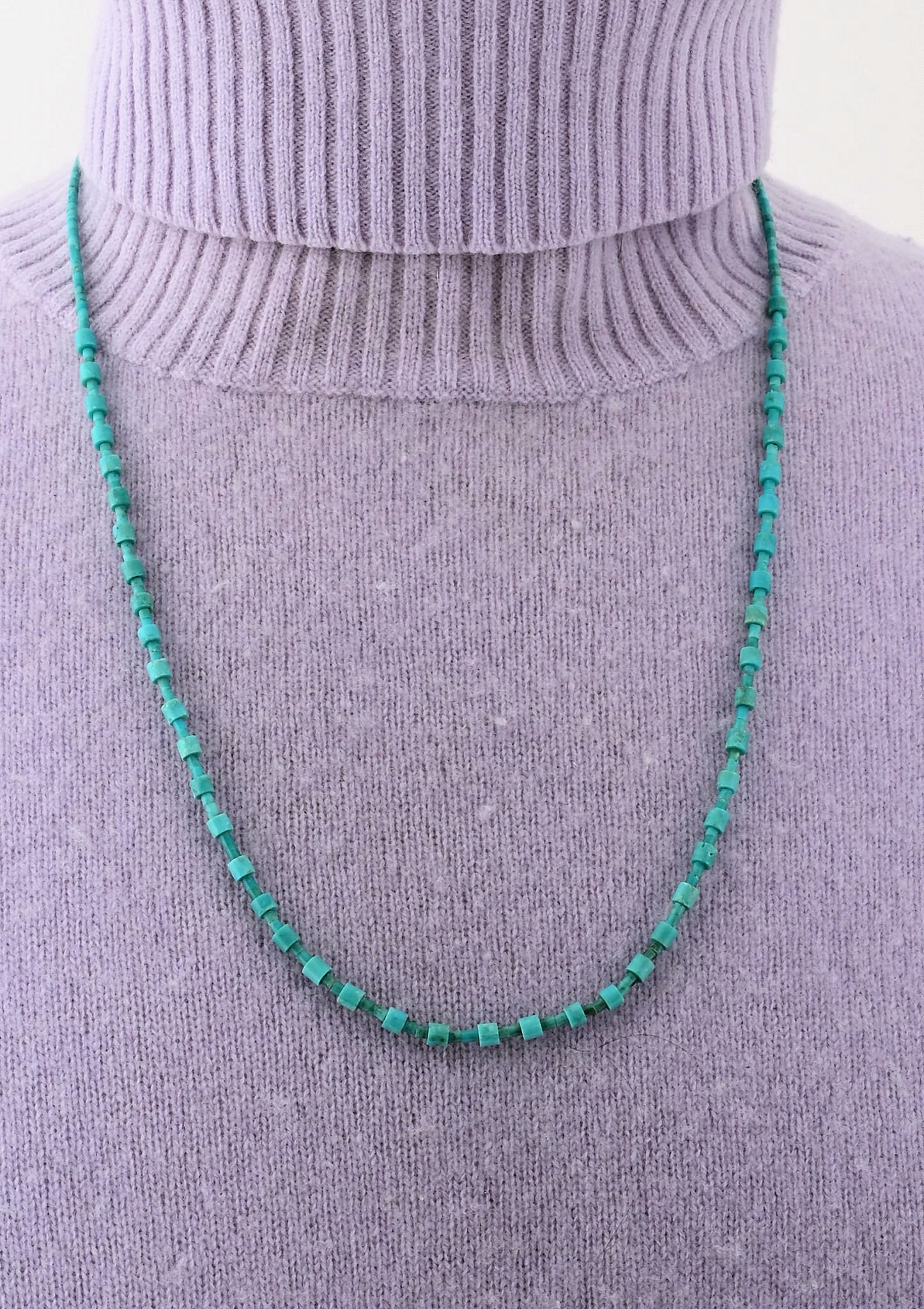 Heishi Necklace with rolled Turquoise Beads
