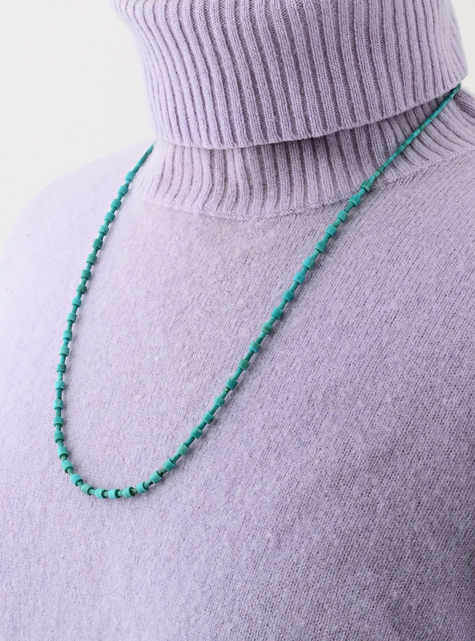 Heishi Necklace with rolled Turquoise Beads
