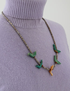 Vintage Fetish Necklace with Five Bird Fetishes