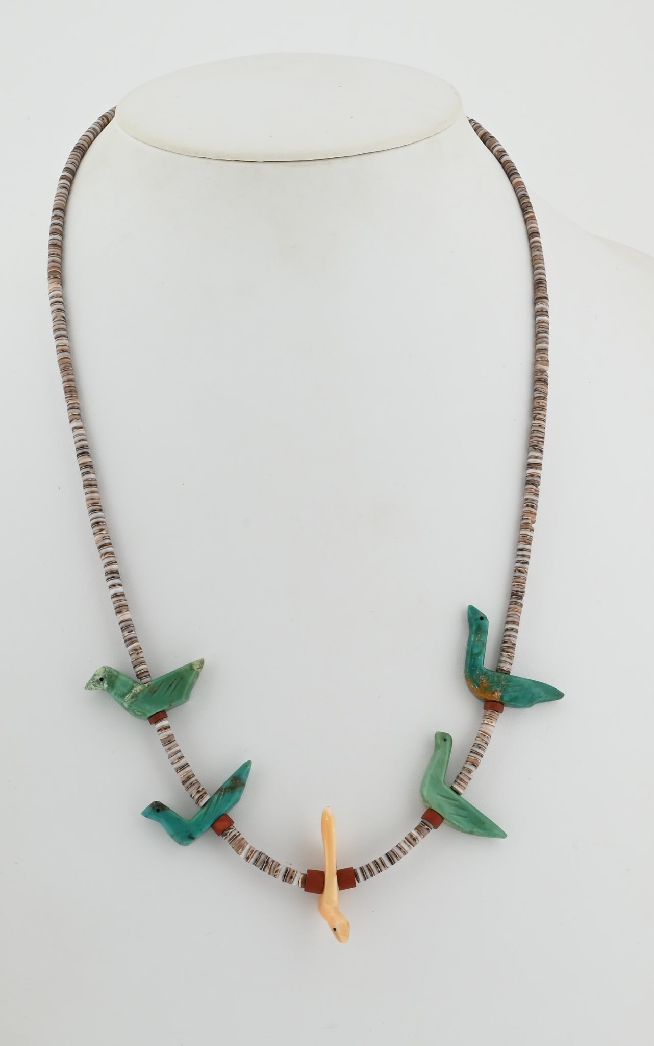 Vintage Fetish Necklace with Five Bird Fetishes