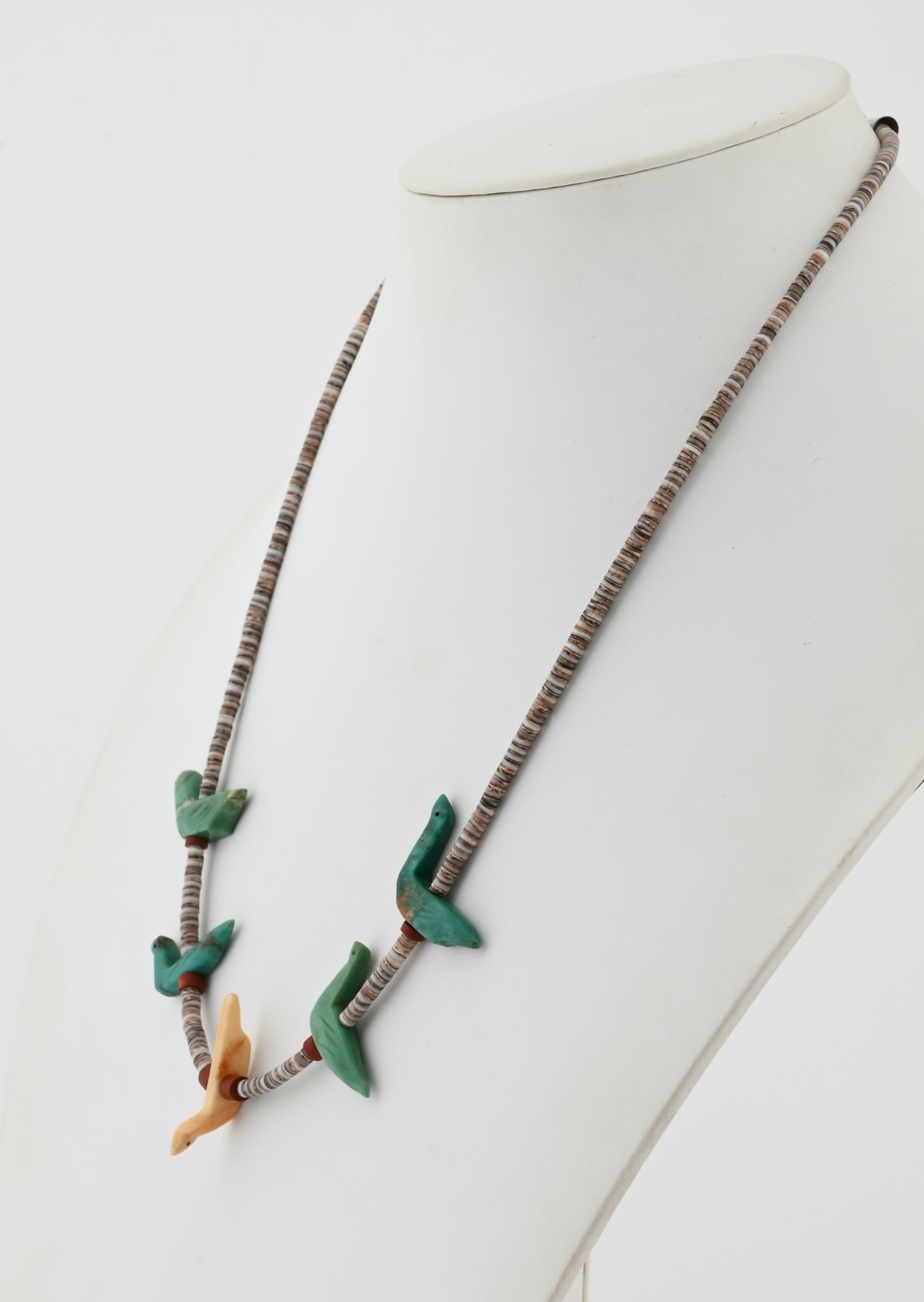 Vintage Fetish Necklace with Five Bird Fetishes