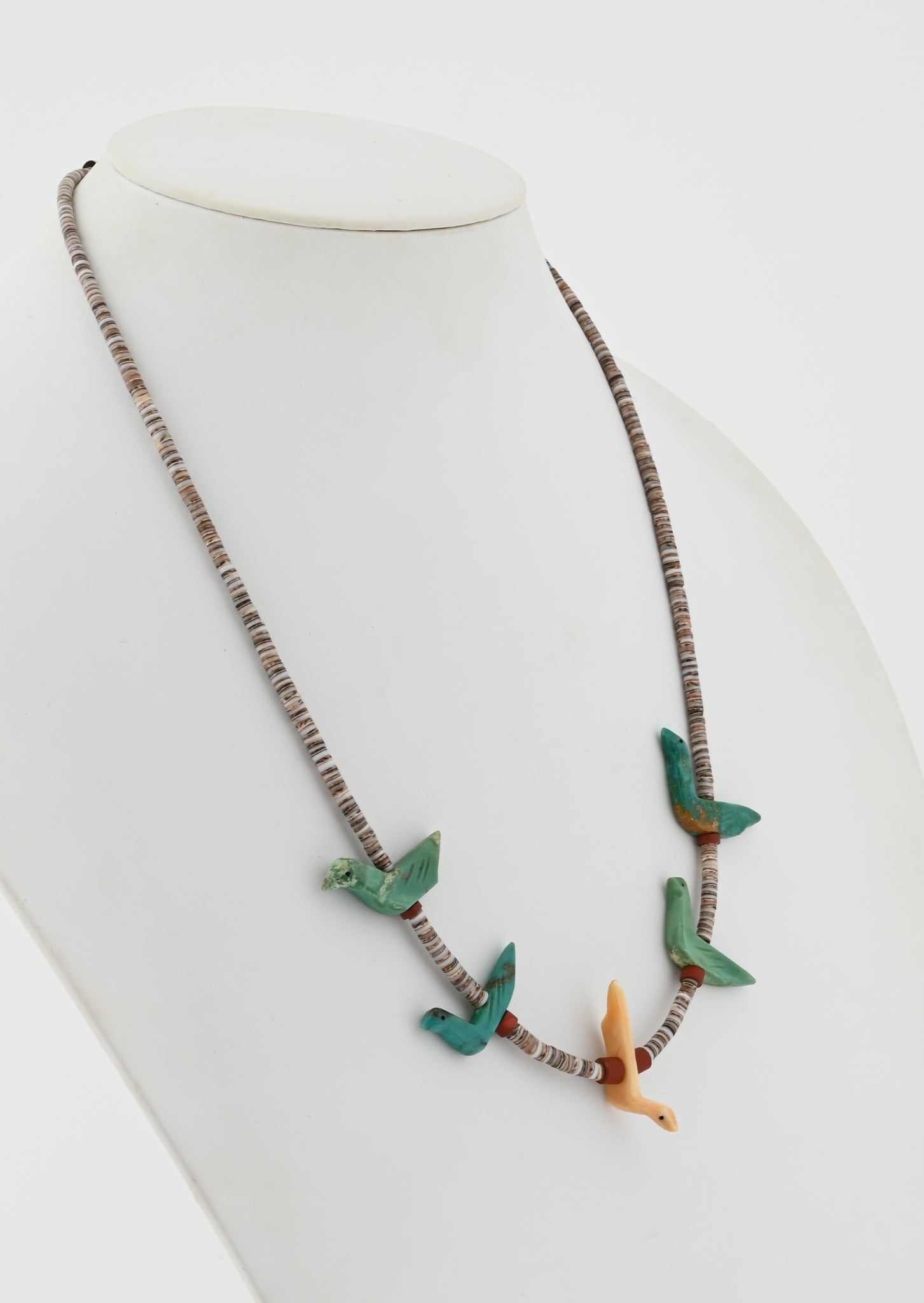 Vintage Fetish Necklace with Five Bird Fetishes