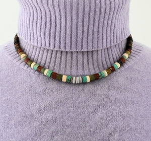 Choker with mixed Rolled Beads
