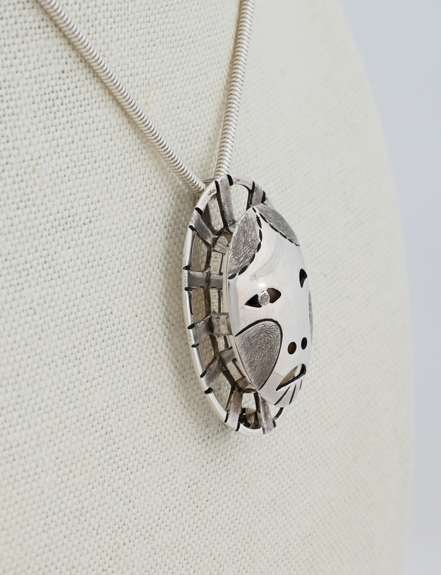 Woman In The Moon Pin/Pendant (with Hinged Mask) by Denise Wallace