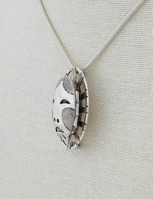 Woman In The Moon Pin/Pendant (with Hinged Mask) by Denise Wallace