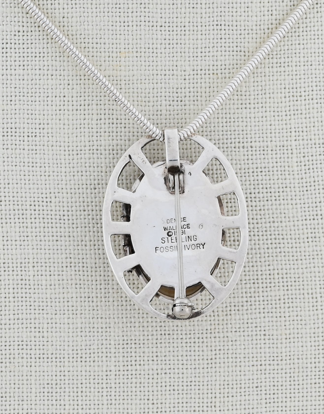 Woman In The Moon Pin/Pendant (with Hinged Mask) by Denise Wallace