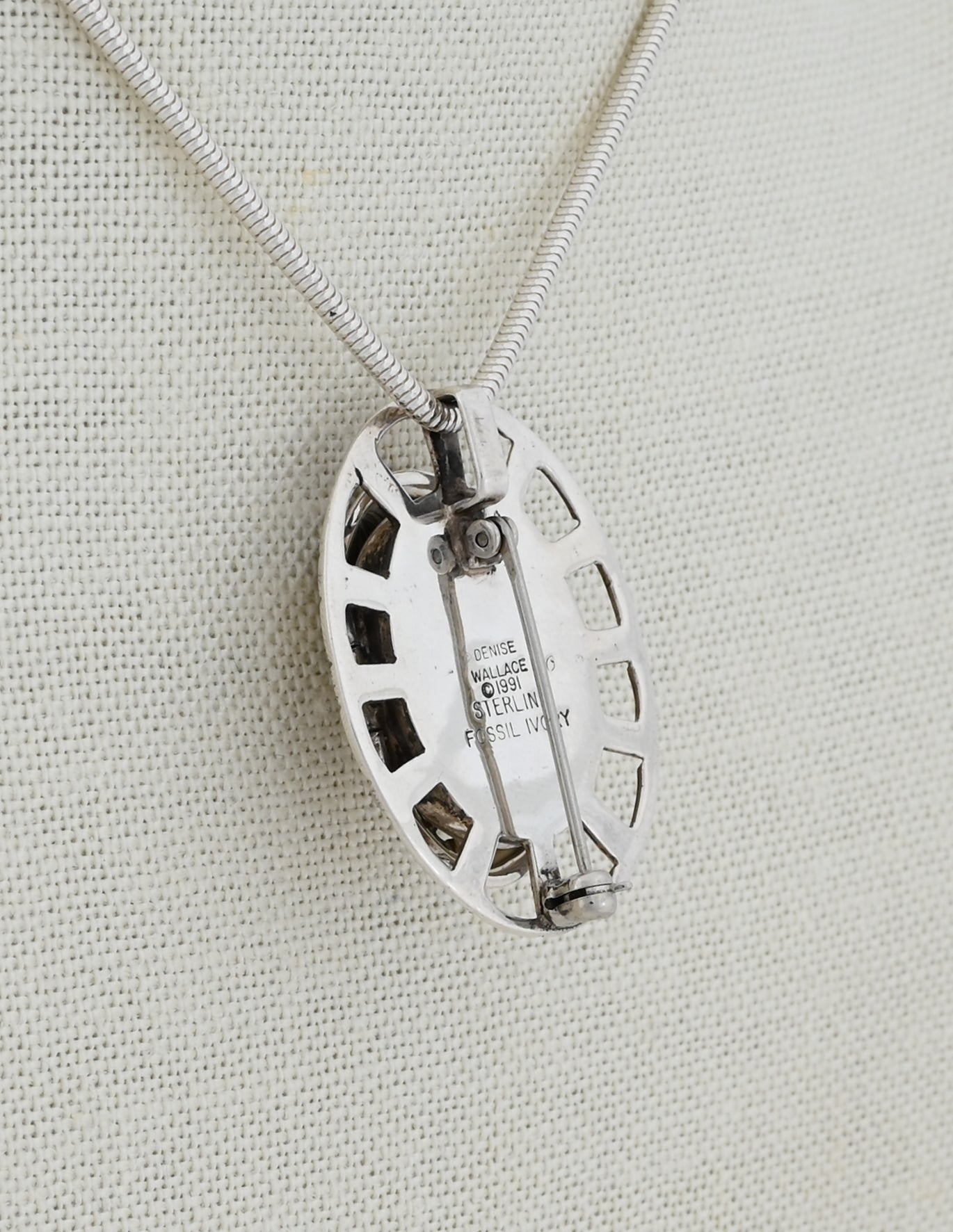 Woman In The Moon Pin/Pendant (with Hinged Mask) by Denise Wallace