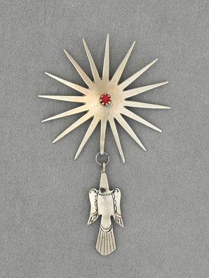 Stick Pin with Sun Symbol and Peyote Bird by Dennis Tate