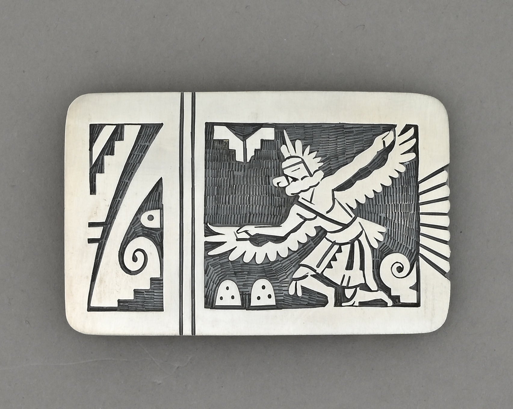 Belt Buckle with Eagle Dancer by Tim Mowa