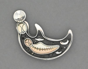 Female Sea Otter Pin/Pendant by Denise Wallace