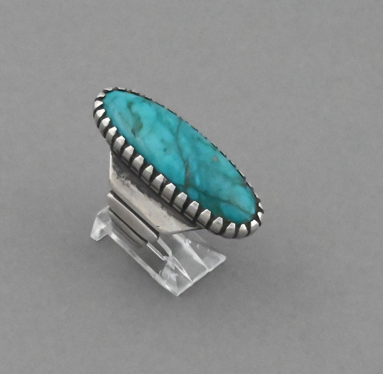 Ring with Blue Gem Turquoise by Dan Jackson