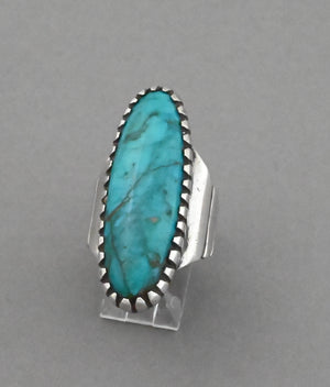 Ring with Blue Gem Turquoise by Dan Jackson