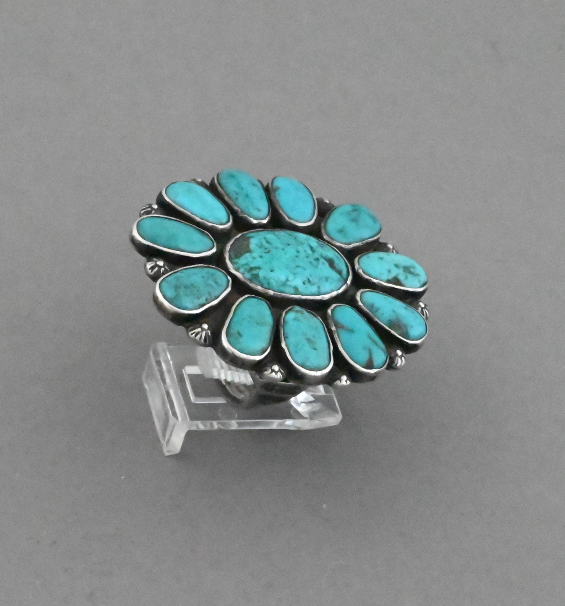 Ring with Turquoise Cluster (Navajo)