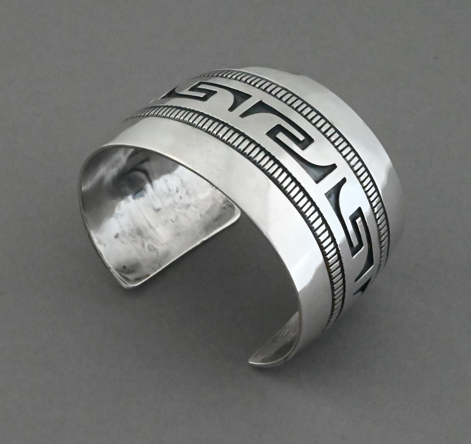 Bracelet, Wide Cuff with Overlay (Navajo)