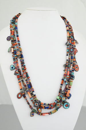 Multi-stone Necklace with Inlaid Amulets by Bennie & Valerie Aldrich (non-native)