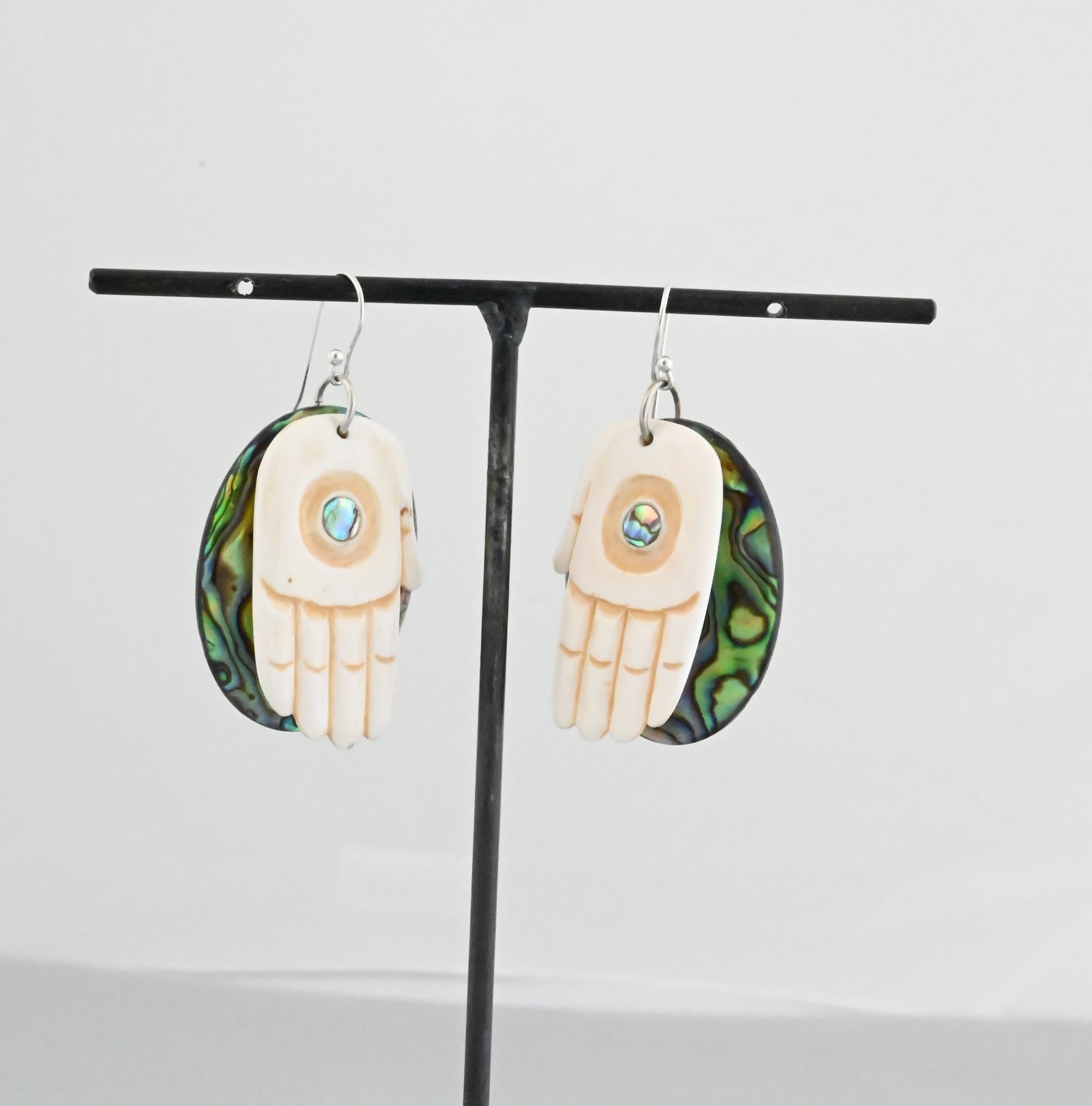 Earrings with Ivory Hand by Patty Fawn
