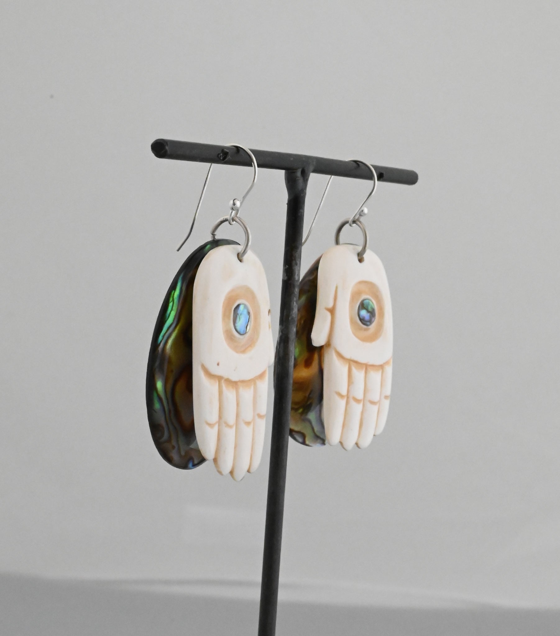 Earrings with Ivory Hand by Patty Fawn