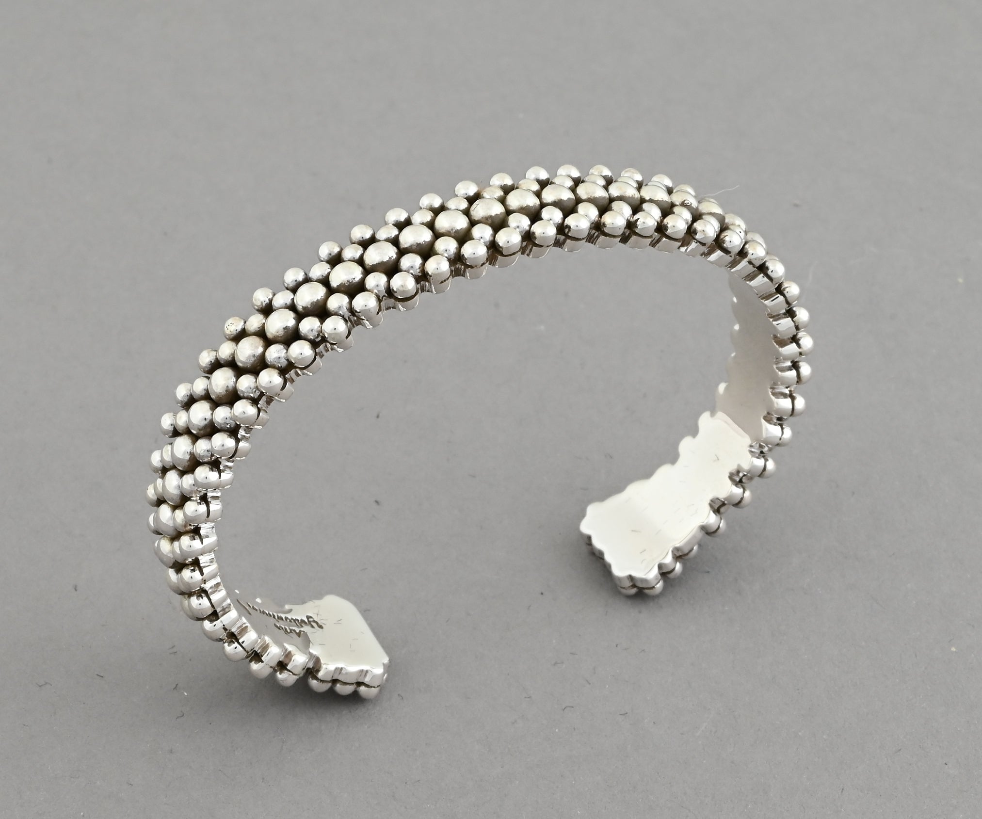 Cuff Bracelet with Five Dot Rows by Artie Yellowhorse Long Ago