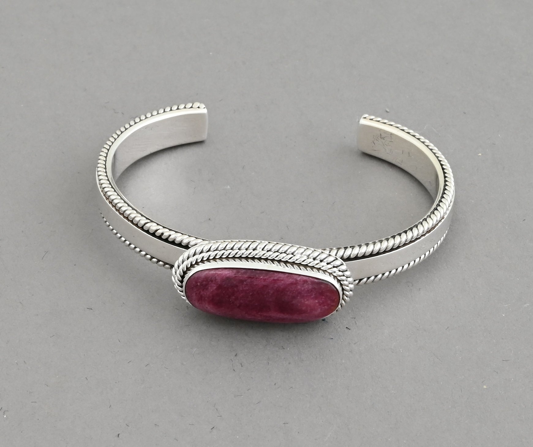 Cuff Bracelet with Purple Spiny Oyster Shell by Artie Yellowhorse