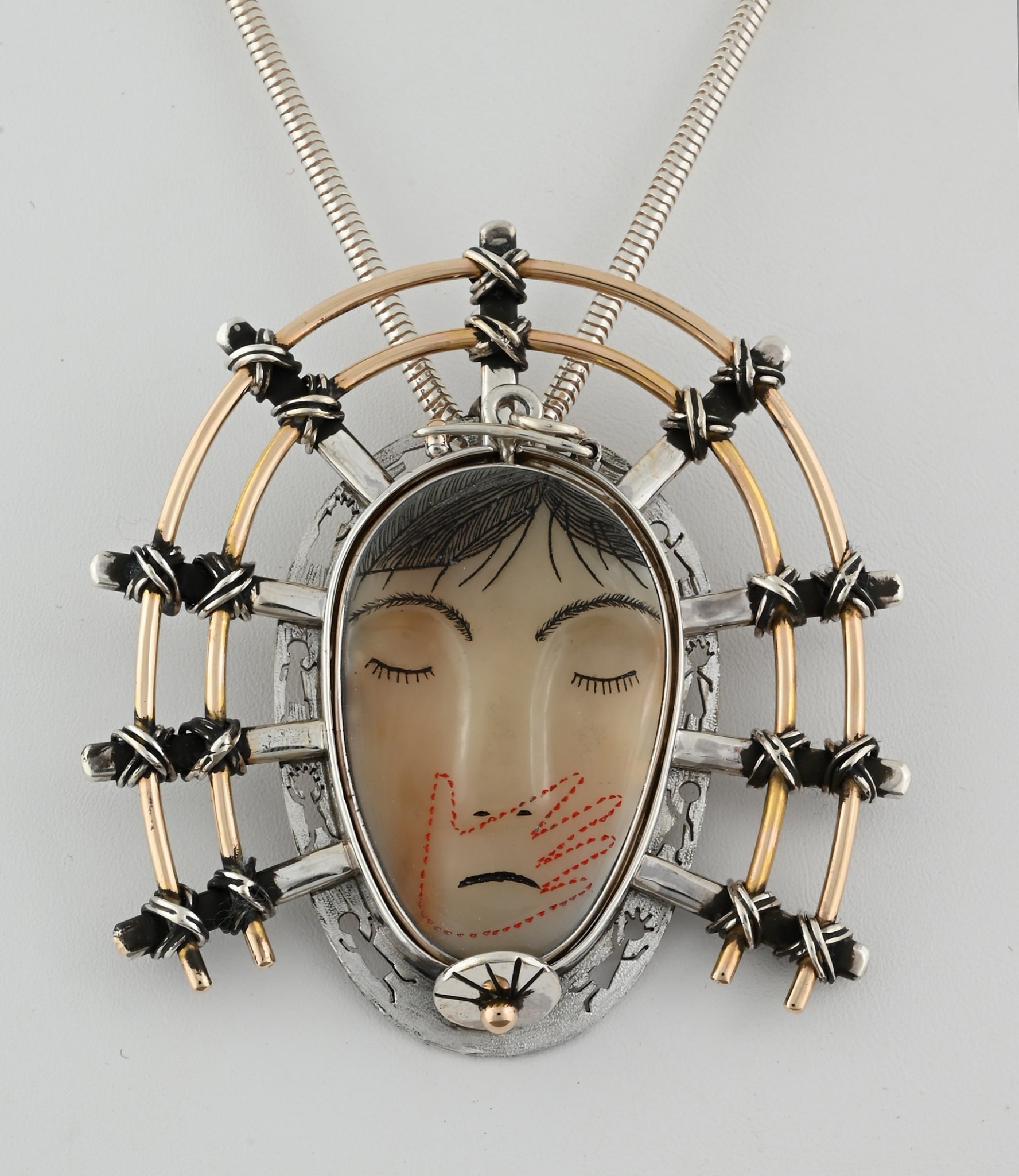 MMIW Mask #3 Pin/Pendant by Denise Wallace