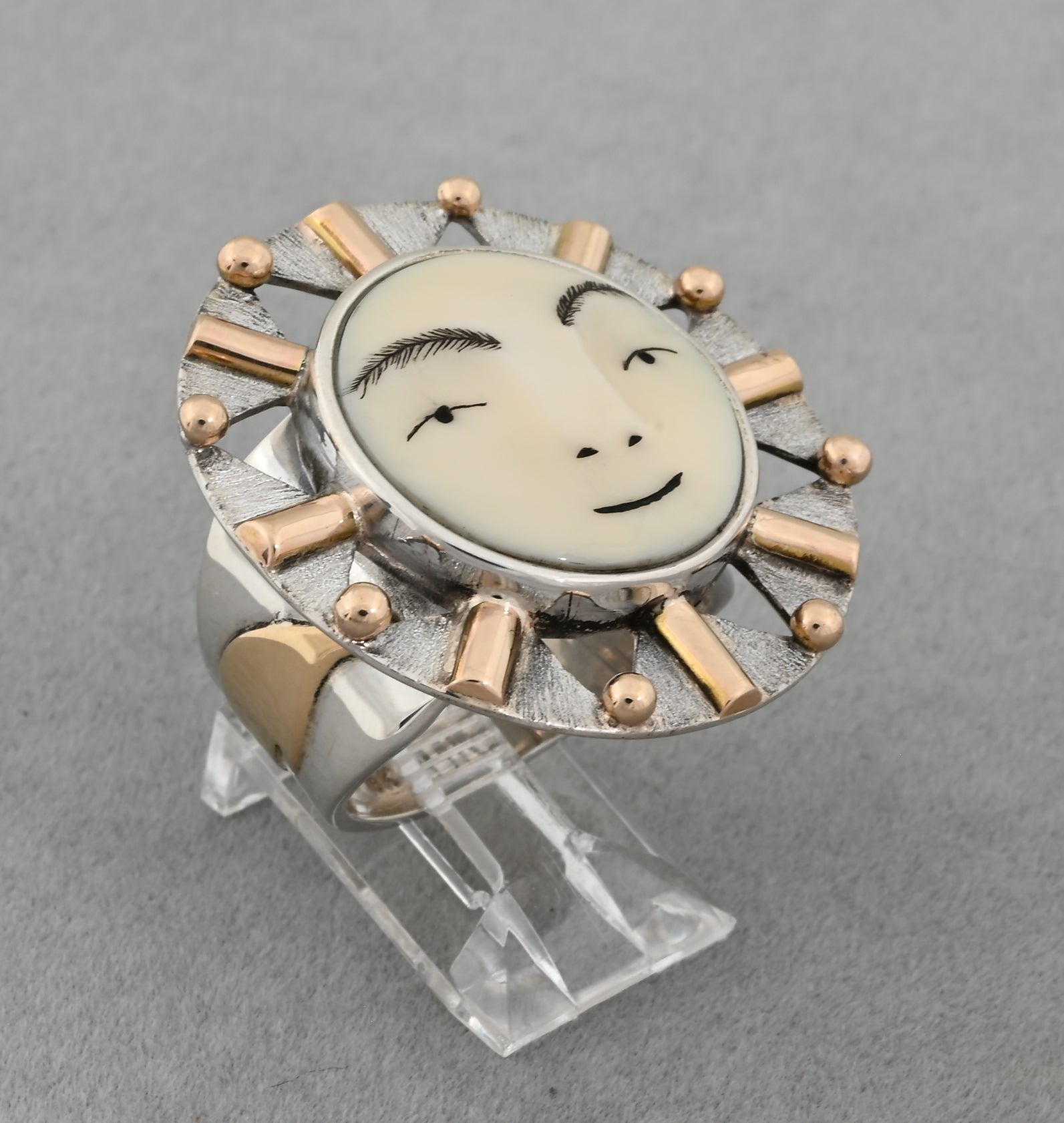 Sun Face with Seals Ring by Denise Wallace