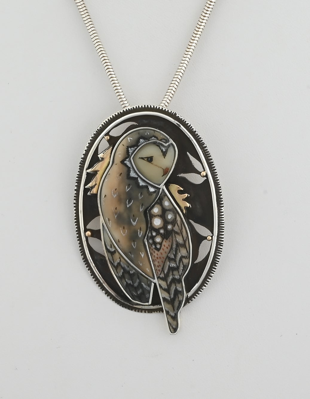 Owl Portrait Pin/Pendant by Dawn Kulberg