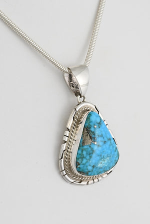 Pendant with Kingman "Waterweb" Turquoise by Peggy Skeets