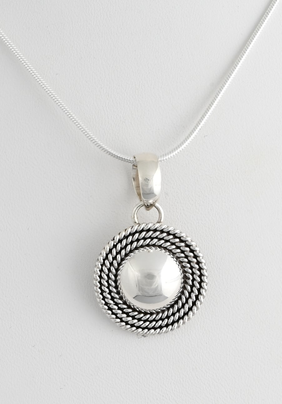 Dome Pendant with Twist by Artie Yellowhorse