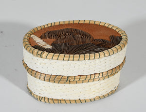 Vintage Anishinaabe Quill Box by Lorraine Besito
