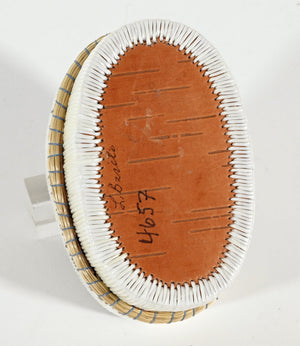 Vintage Anishinaabe Quill Box with Heron by Lorraine Besito