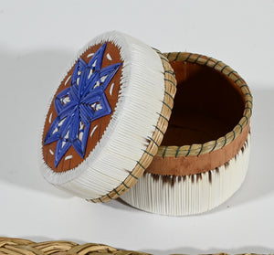 Vintage Anishinaabe Quill Box by Sharon John