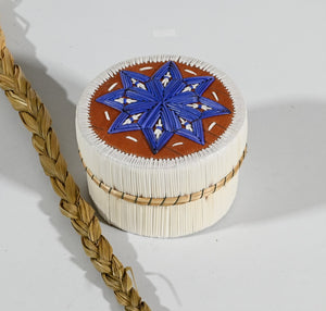 Vintage Anishinaabe Quill Box by Sharon John